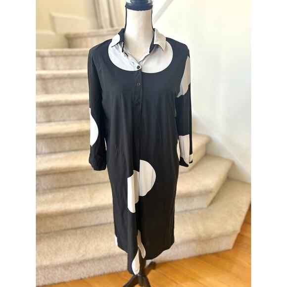 NWT Tekbika Alembika Black White Oversize Polka Dot Tunic Dress SZ3 - Picture 1 of 10